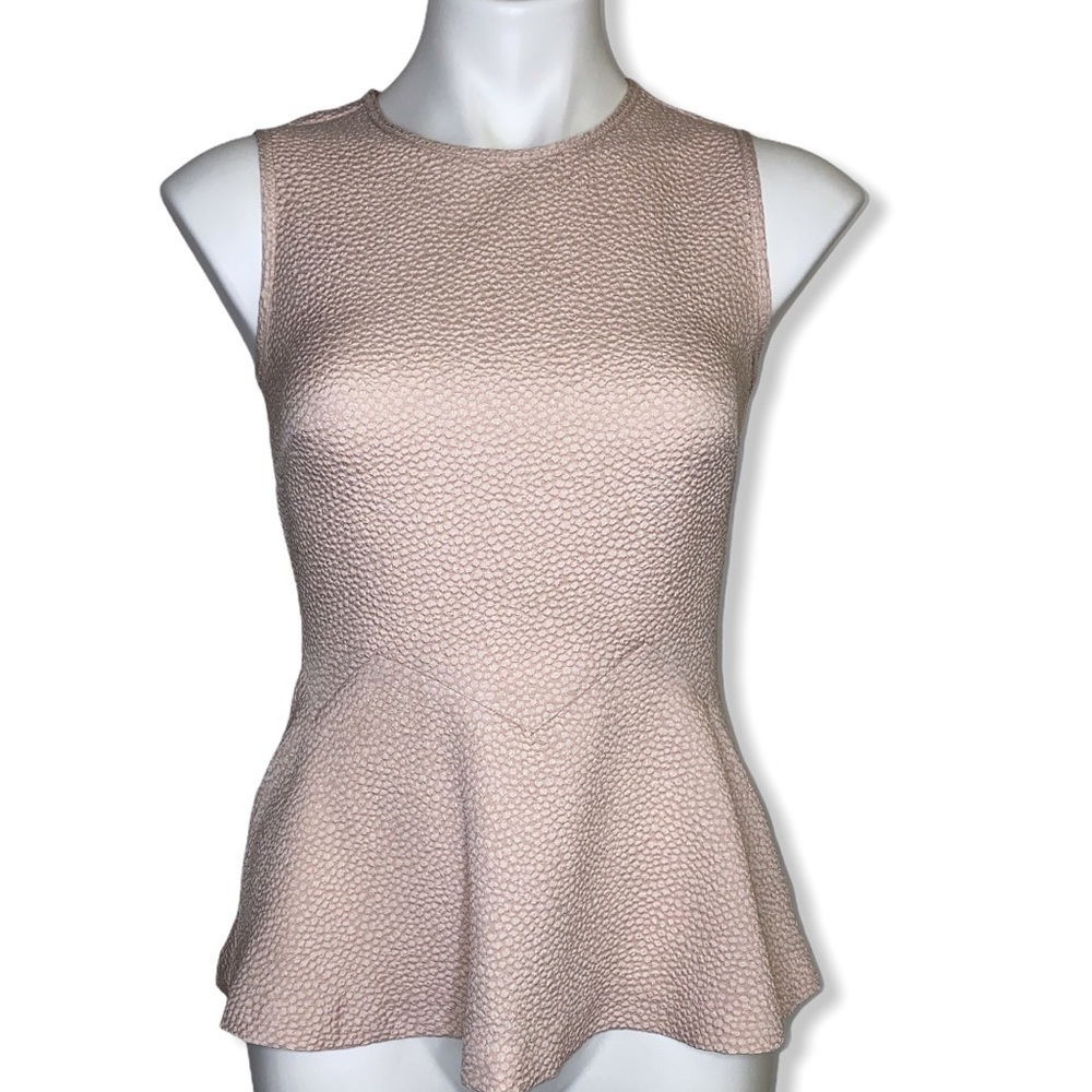 The Limited Pastel Pink Peplem Sleeveless Top